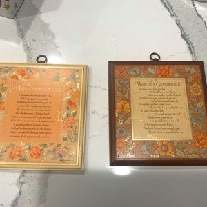 Grandfather Grandmother Poem Wall Decor Plaque Harriette McCormick 1973 Vintage